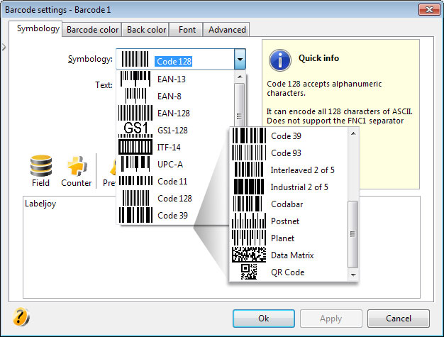 types of barcode