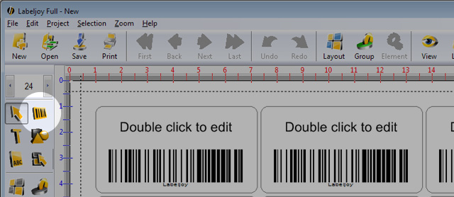 Barcode 128 generator button